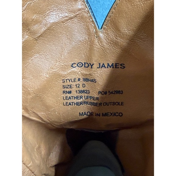 Cody James Mens Blue Collection Western Broad Sq Toe Honey Size 12D StyleBBH45 - Picture 11 of 13